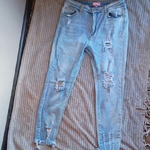 💰4/$15 DEAL! BAMBOO Light Blue Distressed Skinny Jeans